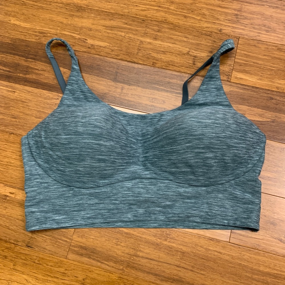 Victorias Secret Lightweight Sport Bra‎ Size 38D Green Heathered Crisscross Back